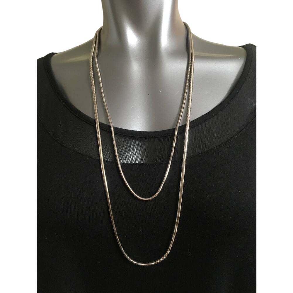 56" Silver Tone, Versatile Rope Chain Necklace